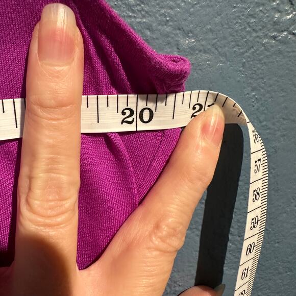 Banana Republic Size Small Fairy Boho Orchid Color Knit blouse Silky Bow neck - Picture 8 of 8